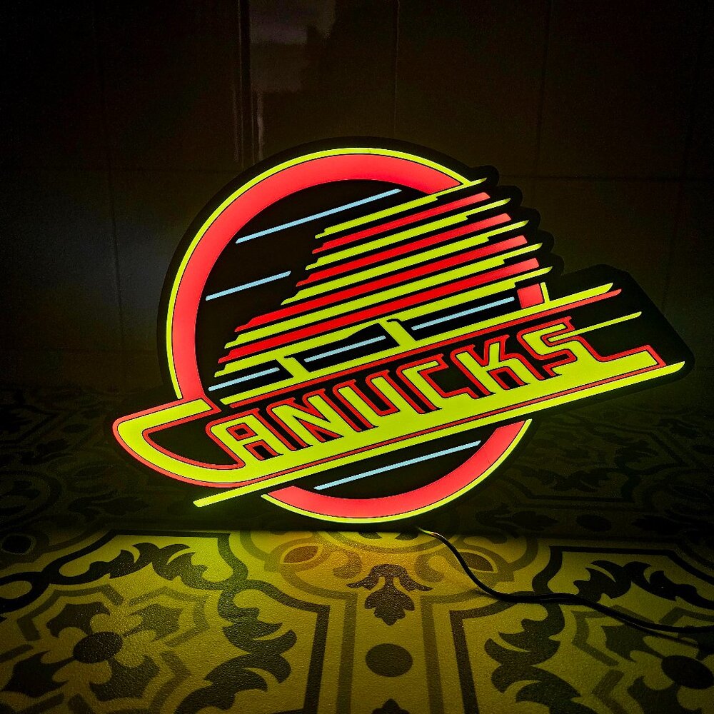 Vancouver Canucks Flying Skate LED Lightbox Sign